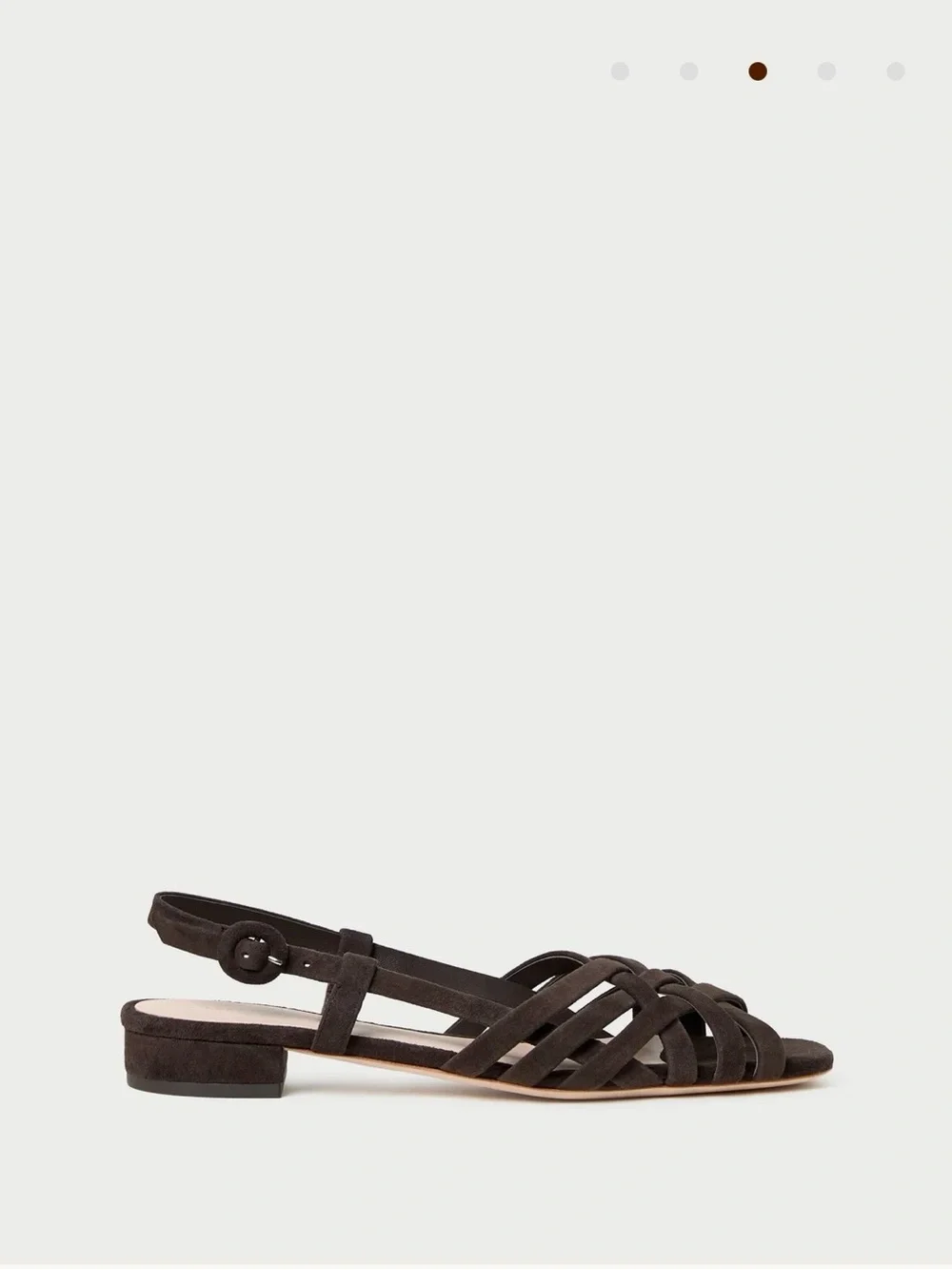 Loeffler Randal Shelly Brown Suede Flat Sandal size 8